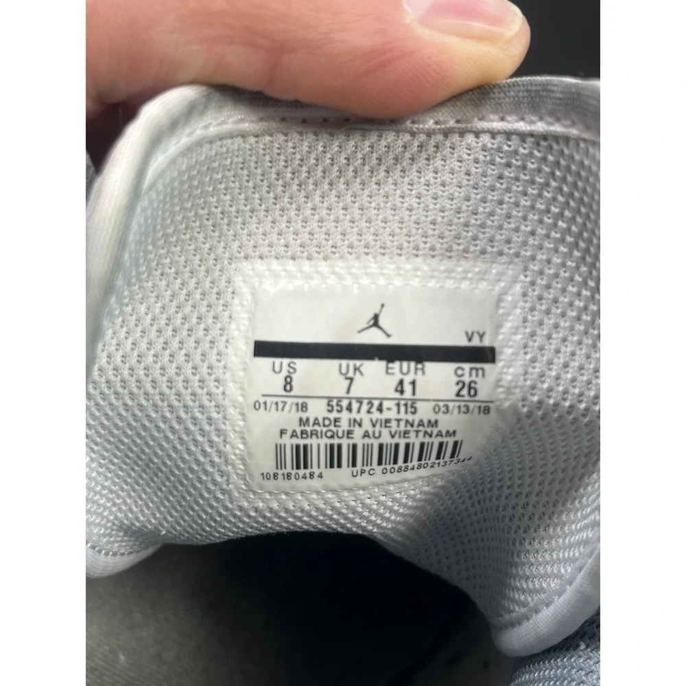 Air Jordan 1 Mid White Cement Men's Size 8 Sneakers 554724-115 Leather Nike